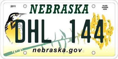 NE license plate DHL144