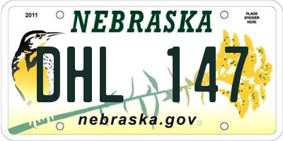 NE license plate DHL147