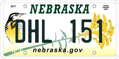 NE license plate DHL151