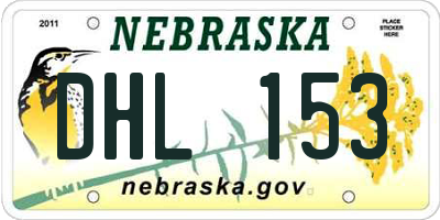 NE license plate DHL153