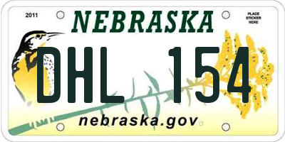 NE license plate DHL154