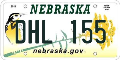 NE license plate DHL155