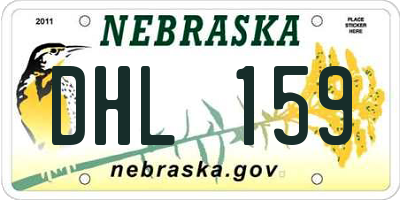 NE license plate DHL159