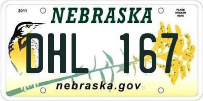 NE license plate DHL167