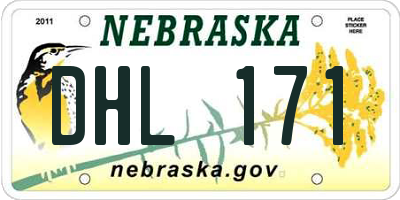 NE license plate DHL171