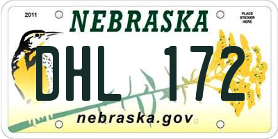 NE license plate DHL172