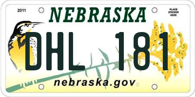 NE license plate DHL181