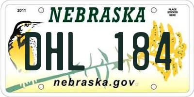 NE license plate DHL184