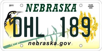 NE license plate DHL189