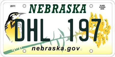 NE license plate DHL197