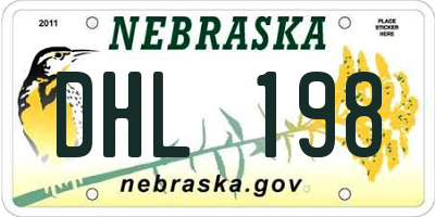 NE license plate DHL198