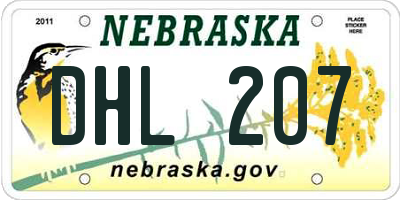 NE license plate DHL207