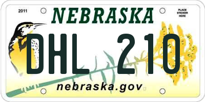 NE license plate DHL210