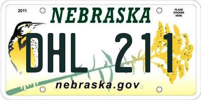 NE license plate DHL211