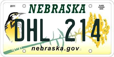 NE license plate DHL214