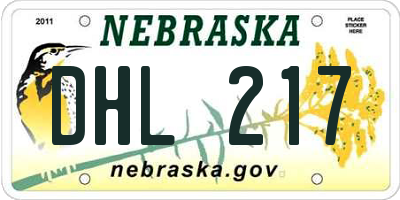 NE license plate DHL217