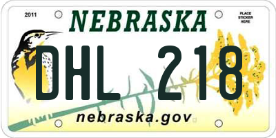 NE license plate DHL218