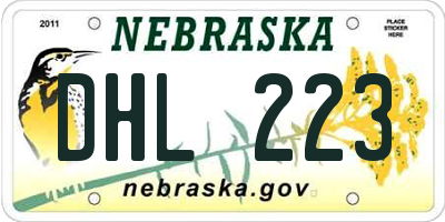 NE license plate DHL223