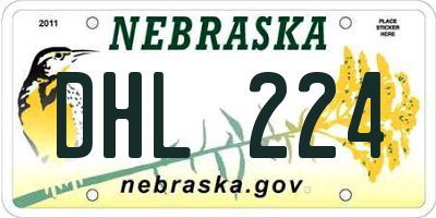NE license plate DHL224