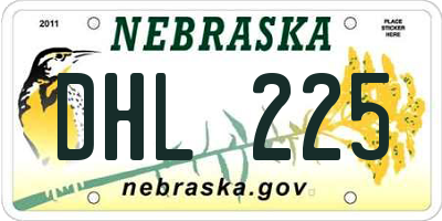 NE license plate DHL225