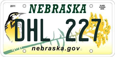 NE license plate DHL227