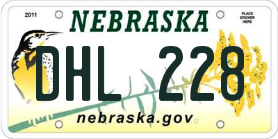 NE license plate DHL228