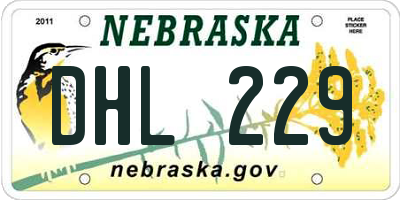 NE license plate DHL229