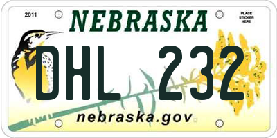 NE license plate DHL232