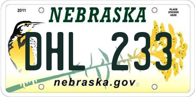 NE license plate DHL233