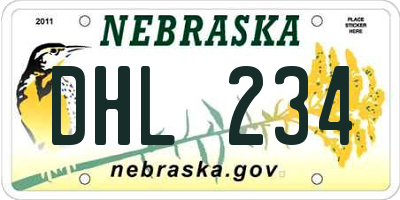 NE license plate DHL234