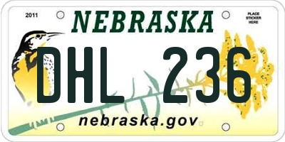 NE license plate DHL236