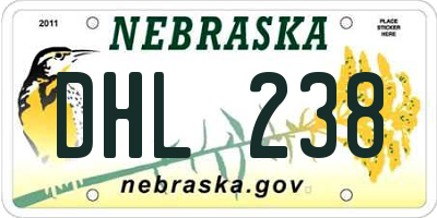 NE license plate DHL238