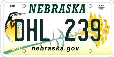 NE license plate DHL239