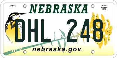 NE license plate DHL248