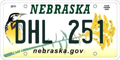 NE license plate DHL251