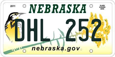 NE license plate DHL252