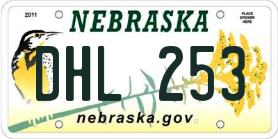 NE license plate DHL253
