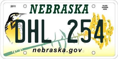 NE license plate DHL254