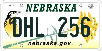 NE license plate DHL256
