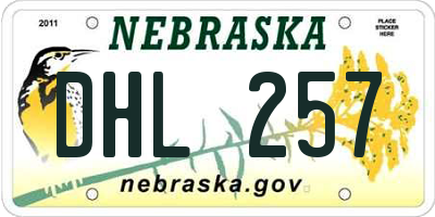 NE license plate DHL257