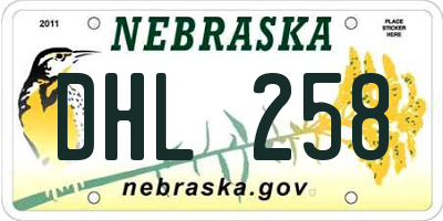 NE license plate DHL258