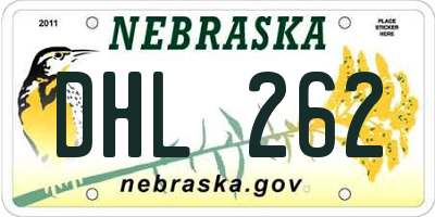 NE license plate DHL262