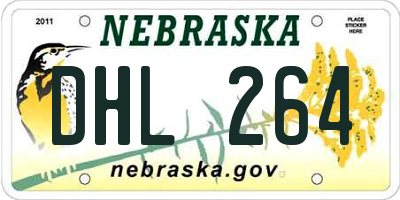 NE license plate DHL264