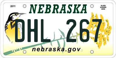 NE license plate DHL267