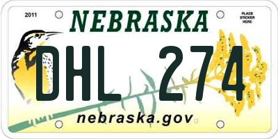 NE license plate DHL274