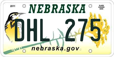 NE license plate DHL275