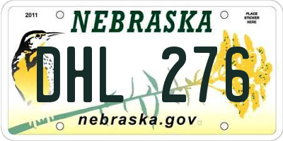 NE license plate DHL276