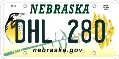 NE license plate DHL280