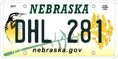 NE license plate DHL281