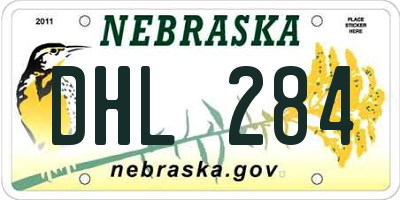 NE license plate DHL284